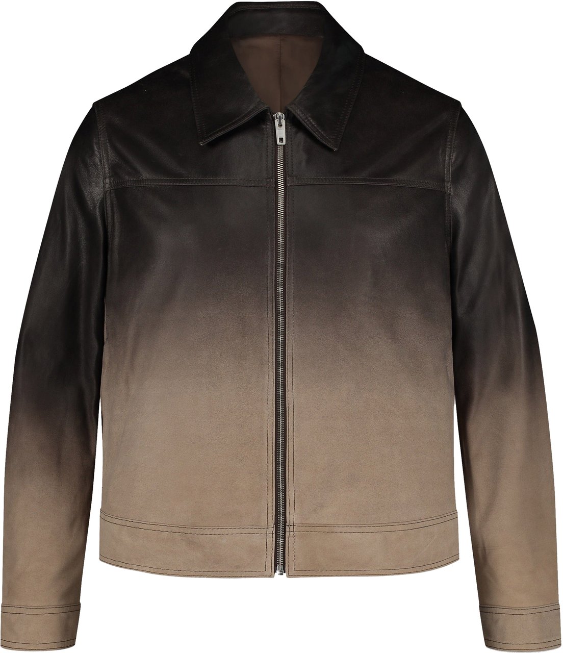 FLÂNEUR Leather Moto Jacket | Faded Brown Bruin