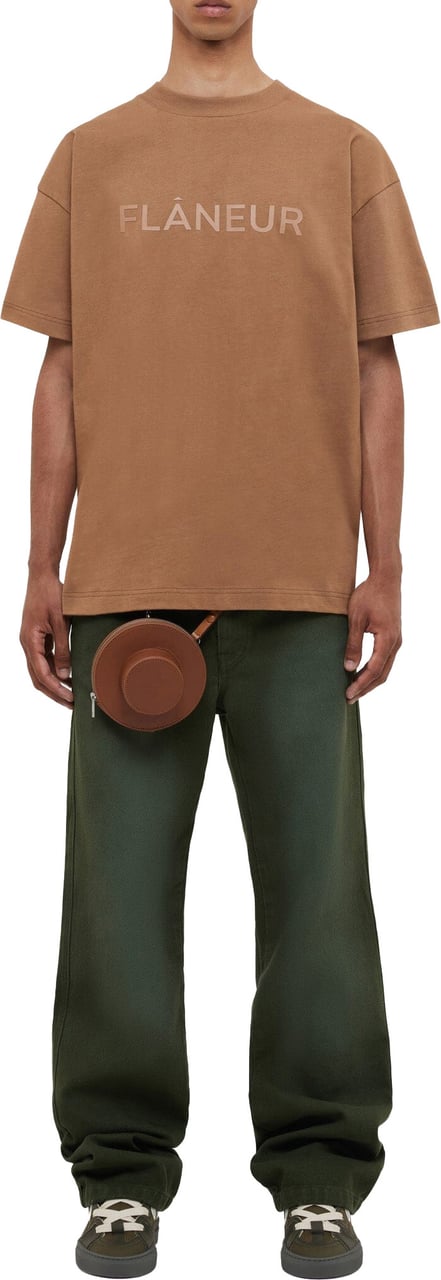 FLÂNEUR Tonal Logo T-Shirt | Brown Bruin