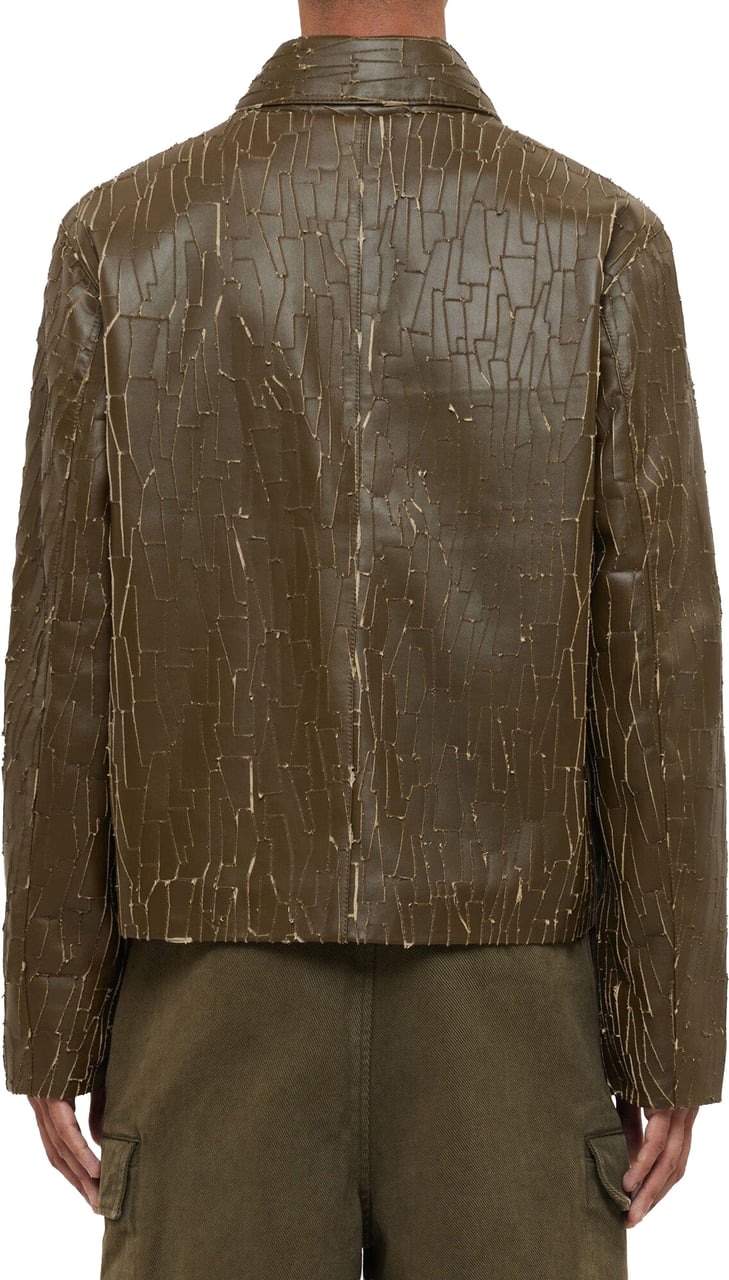 FLÂNEUR Leather Blouson | Blue/Purple Groen