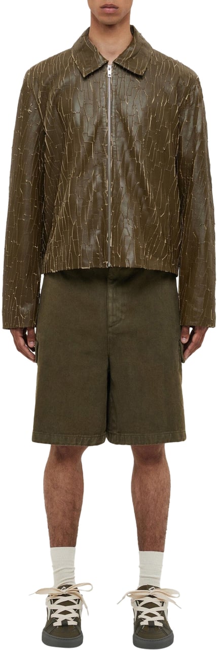 FLÂNEUR Leather Blouson | Blue/Purple Groen