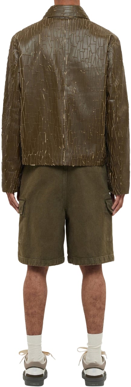 FLÂNEUR Leather Blouson | Blue/Purple Groen