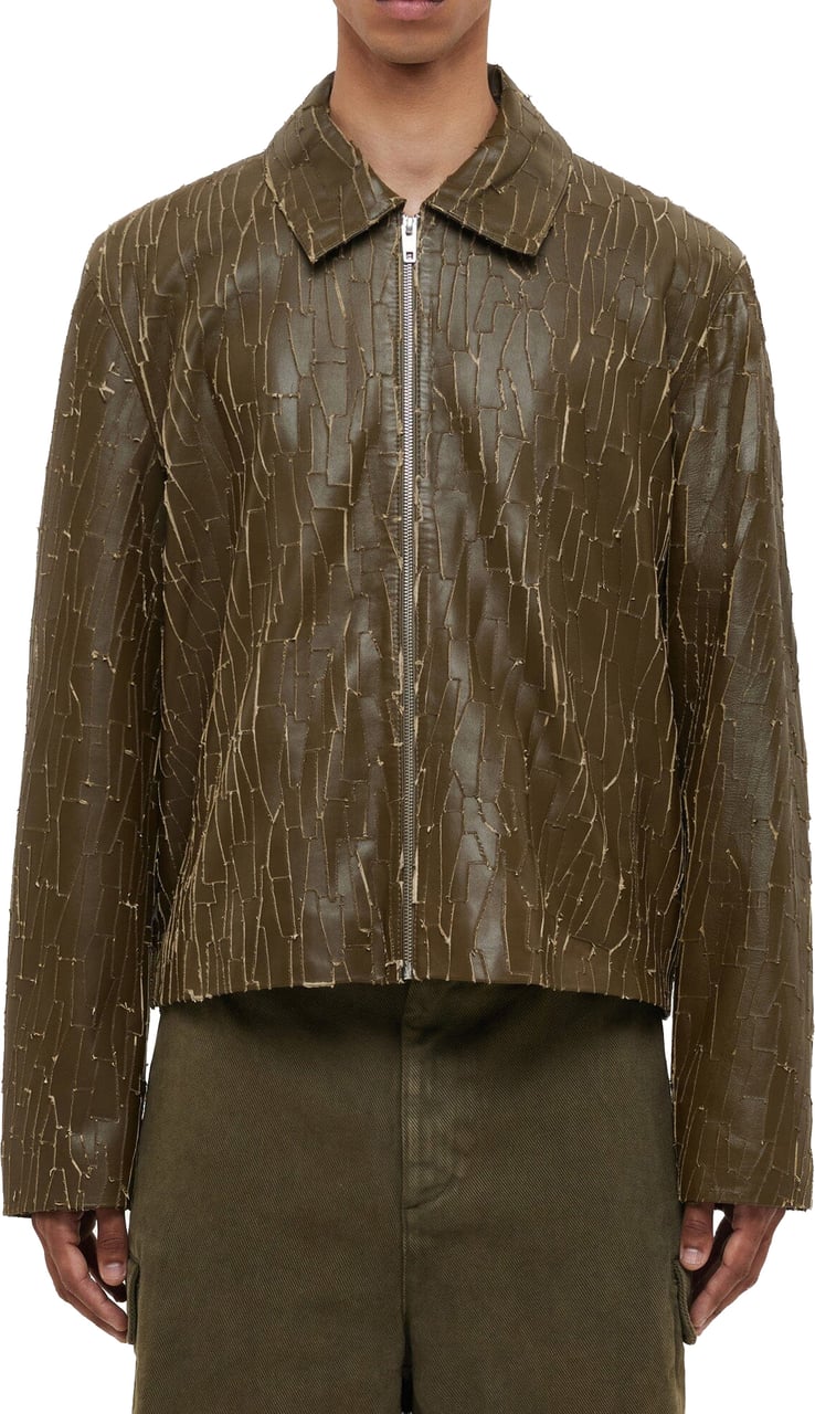 FLÂNEUR Leather Blouson | Blue/Purple Groen