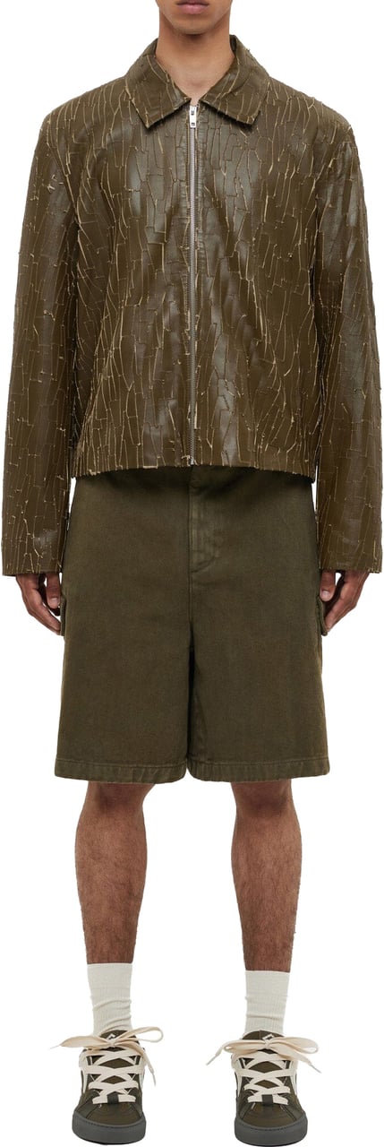 FLÂNEUR Leather Blouson | Blue/Purple Groen