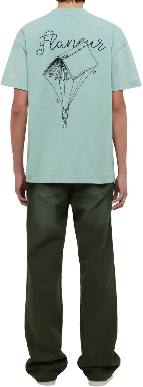 FLÂNEUR One for the Books T-Shirt | Silt Green Groen