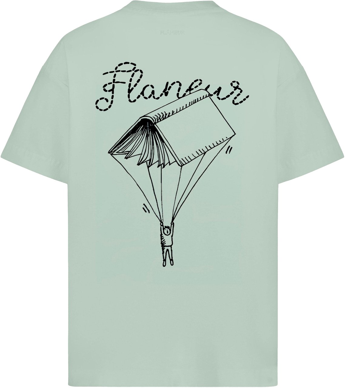 FLÂNEUR One for the Books T-Shirt | Silt Green Groen