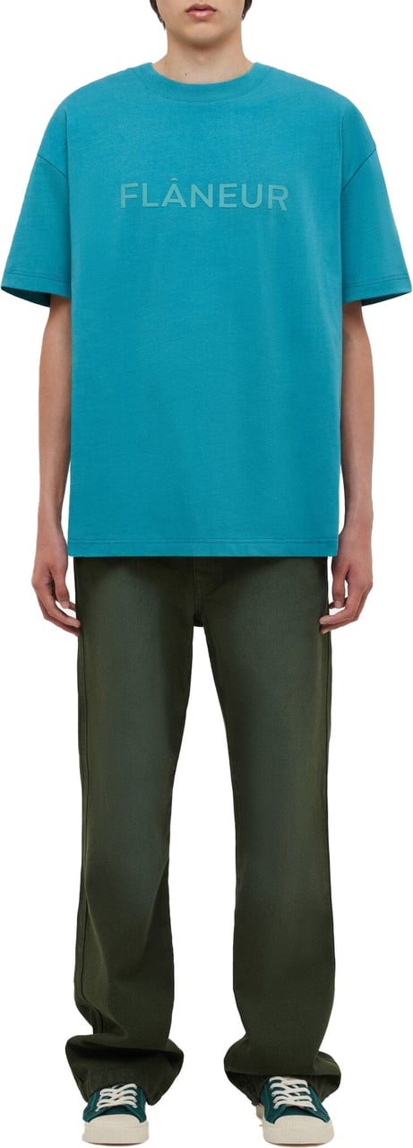 FLÂNEUR Tonal Logo T-Shirt | Green Pale Groen