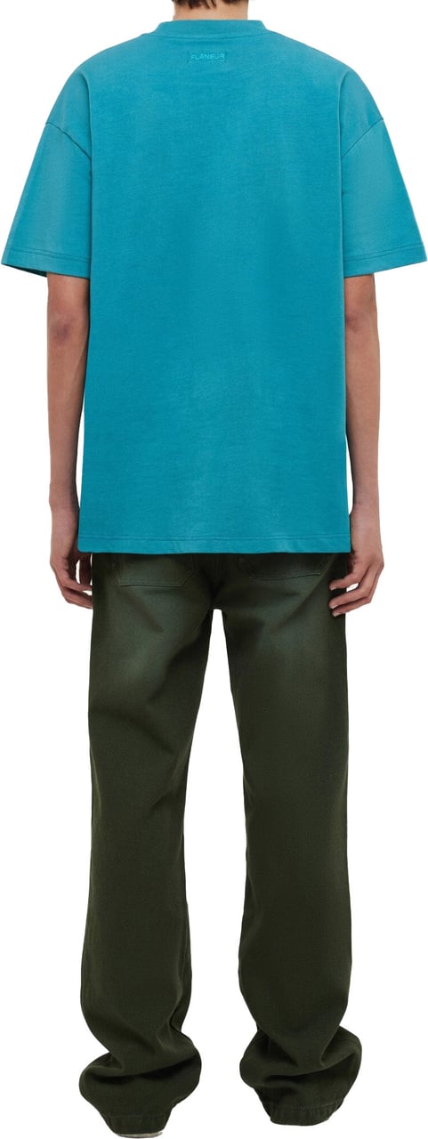 FLÂNEUR Tonal Logo T-Shirt | Green Pale Groen