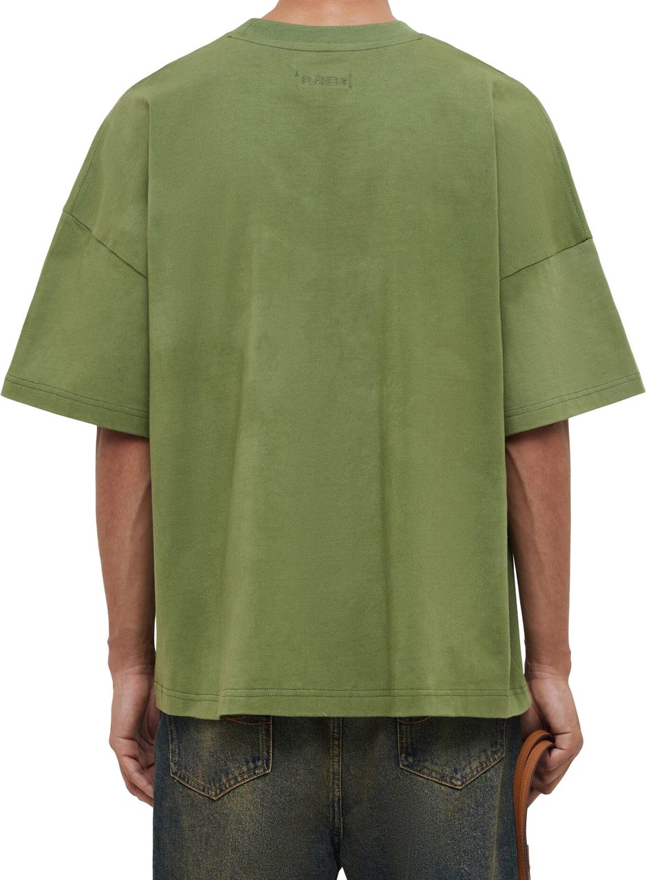 FLÂNEUR Box Logo T-Shirt | Khaki Groen
