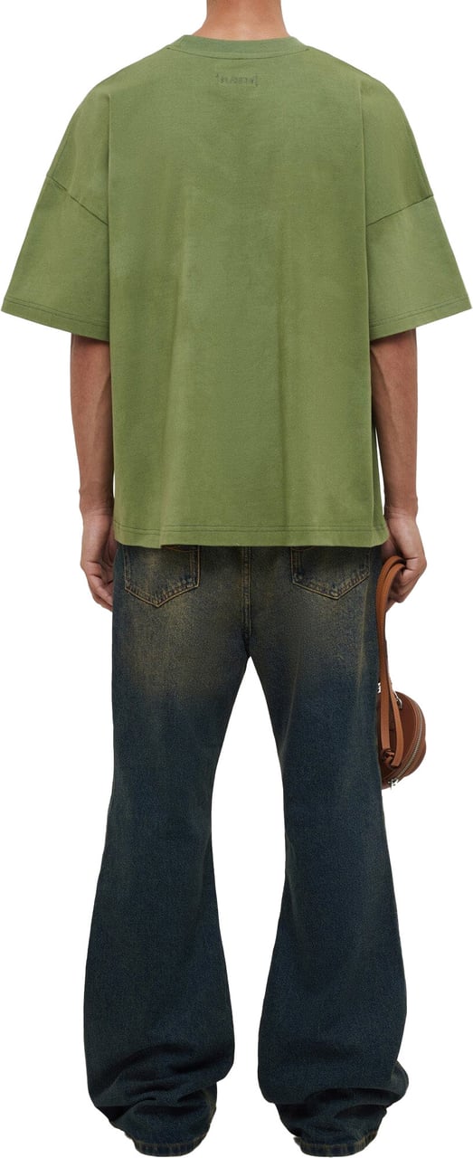 FLÂNEUR Box Logo T-Shirt | Khaki Groen