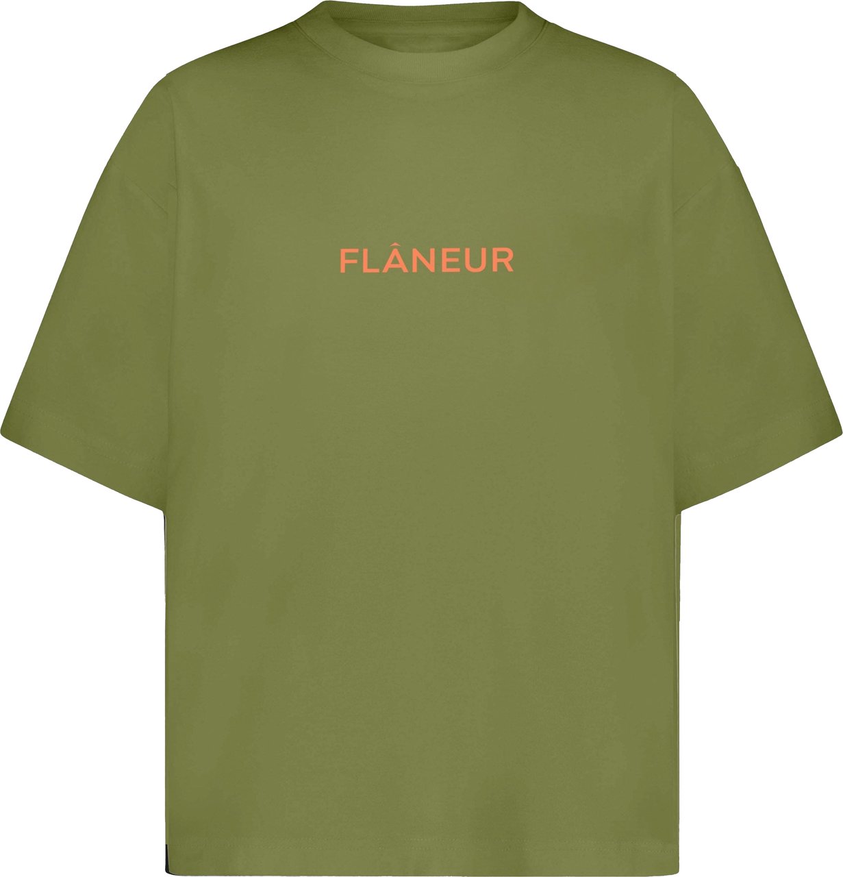 FLÂNEUR Box Logo T-Shirt | Khaki Groen