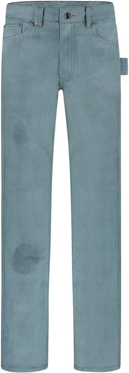 FLÂNEUR Waxed Denim Jeans | Azure Green Groen