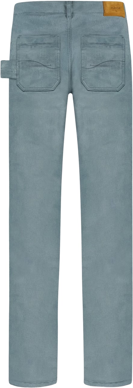 FLÂNEUR Waxed Denim Jeans | Azure Green Groen
