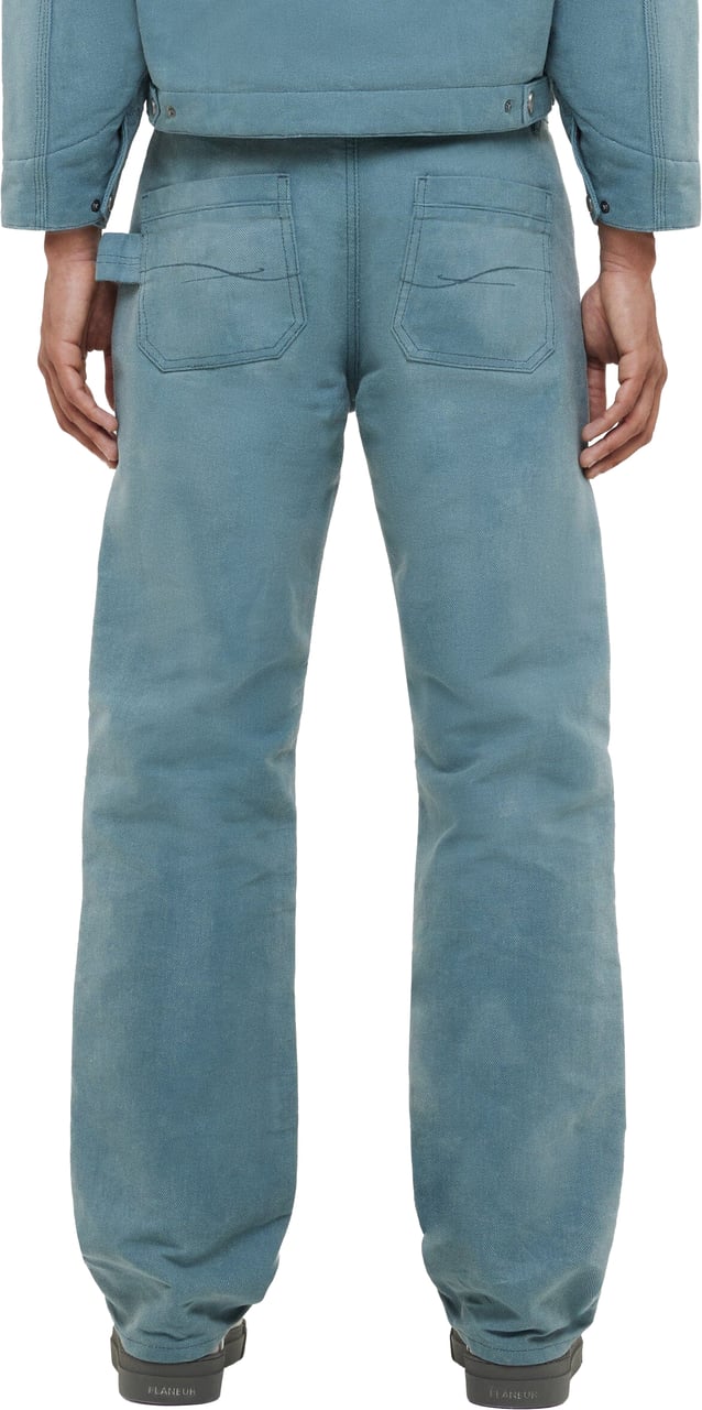 FLÂNEUR Waxed Denim Jeans | Azure Green Groen