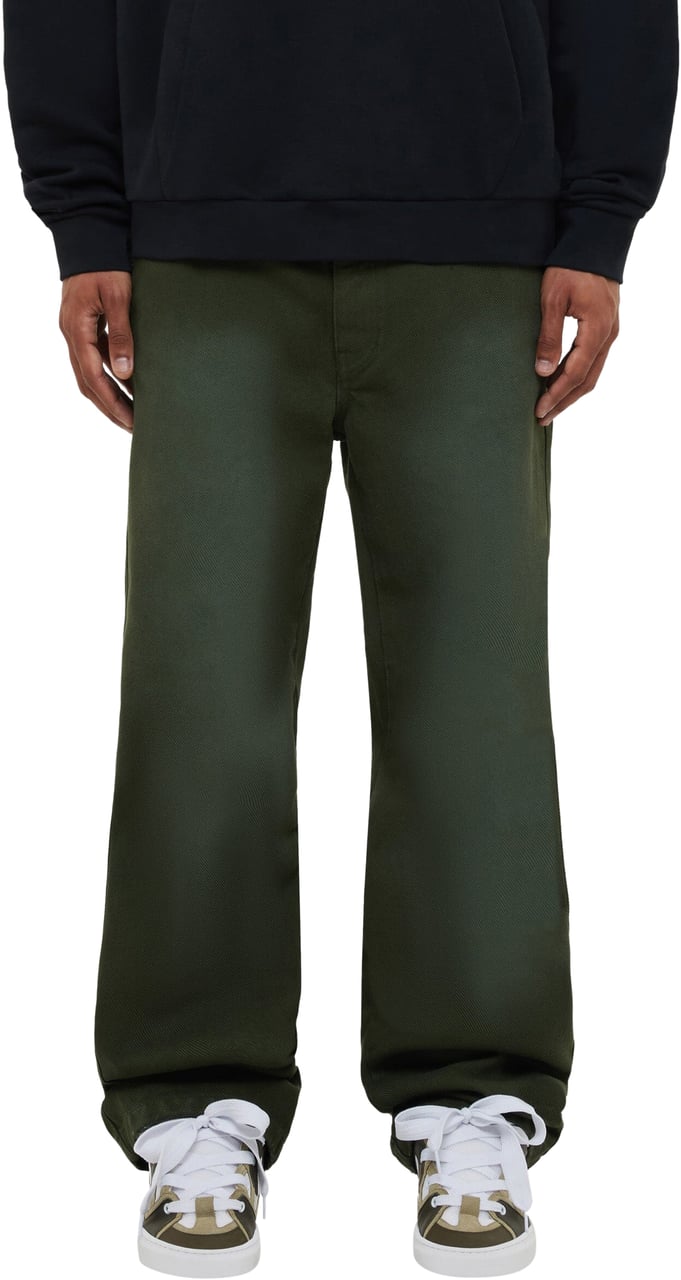 FLÂNEUR Denim Worker Pants | Olive Groen