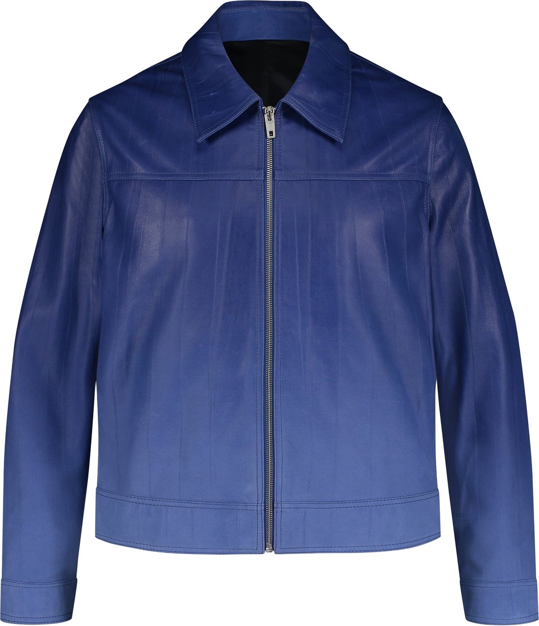 FLÂNEUR Leather Moto Jacket | Faded Blue Blauw