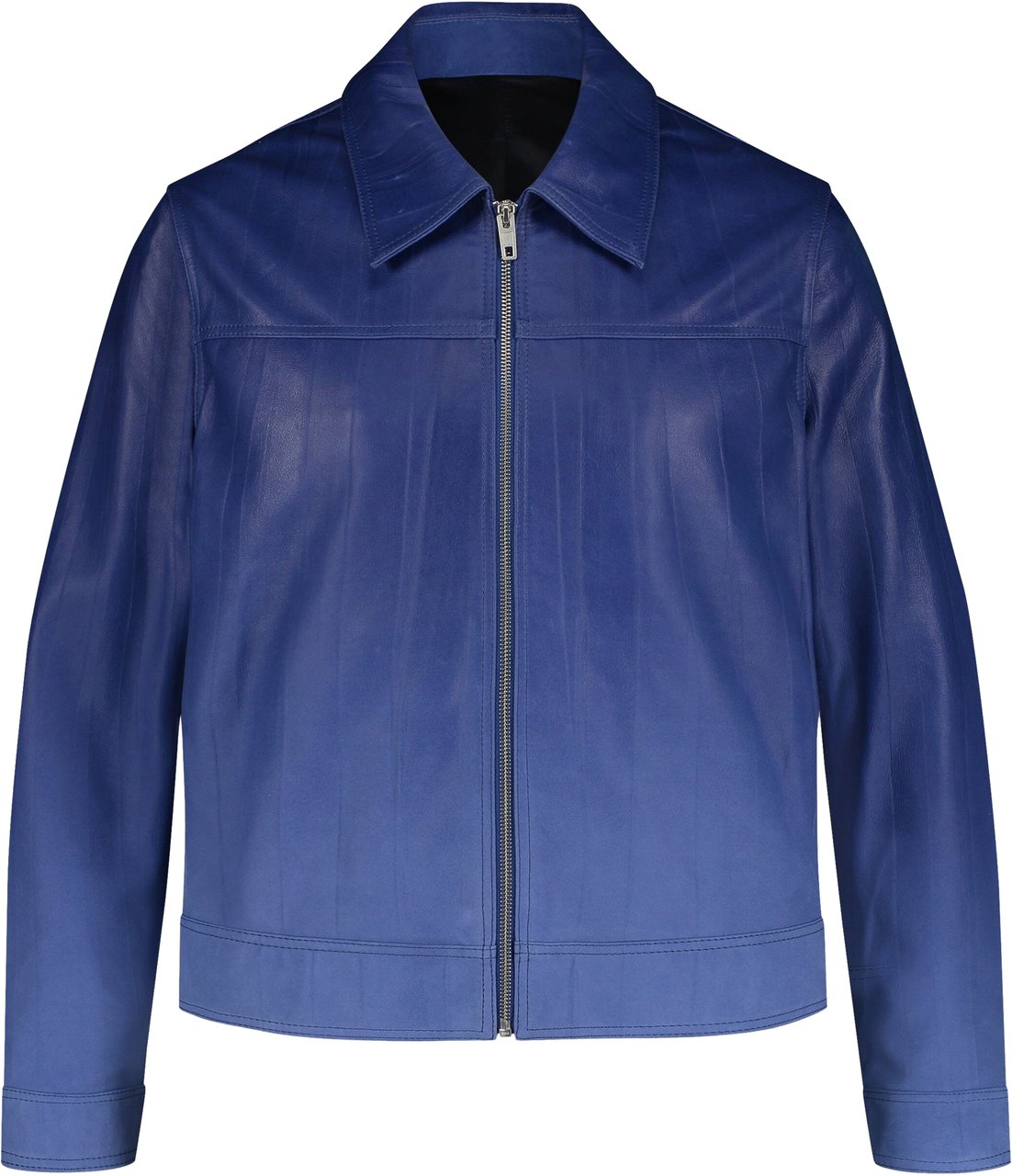 FLÂNEUR Leather Moto Jacket | Faded Blue Blauw