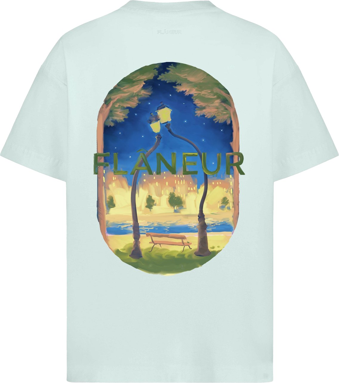 FLÂNEUR Lanterns of Love T-Shirt | Blue Blauw