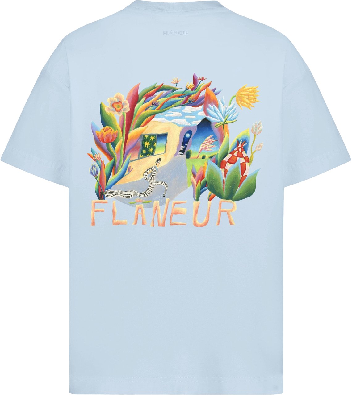 FLÂNEUR Passage of Time T-Shirt | Light Blue Blauw
