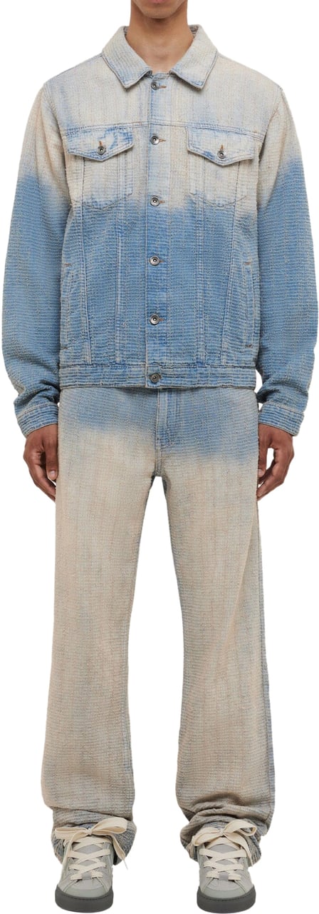 FLÂNEUR Faded Tweed Denim Jeans | Light Blue Blauw