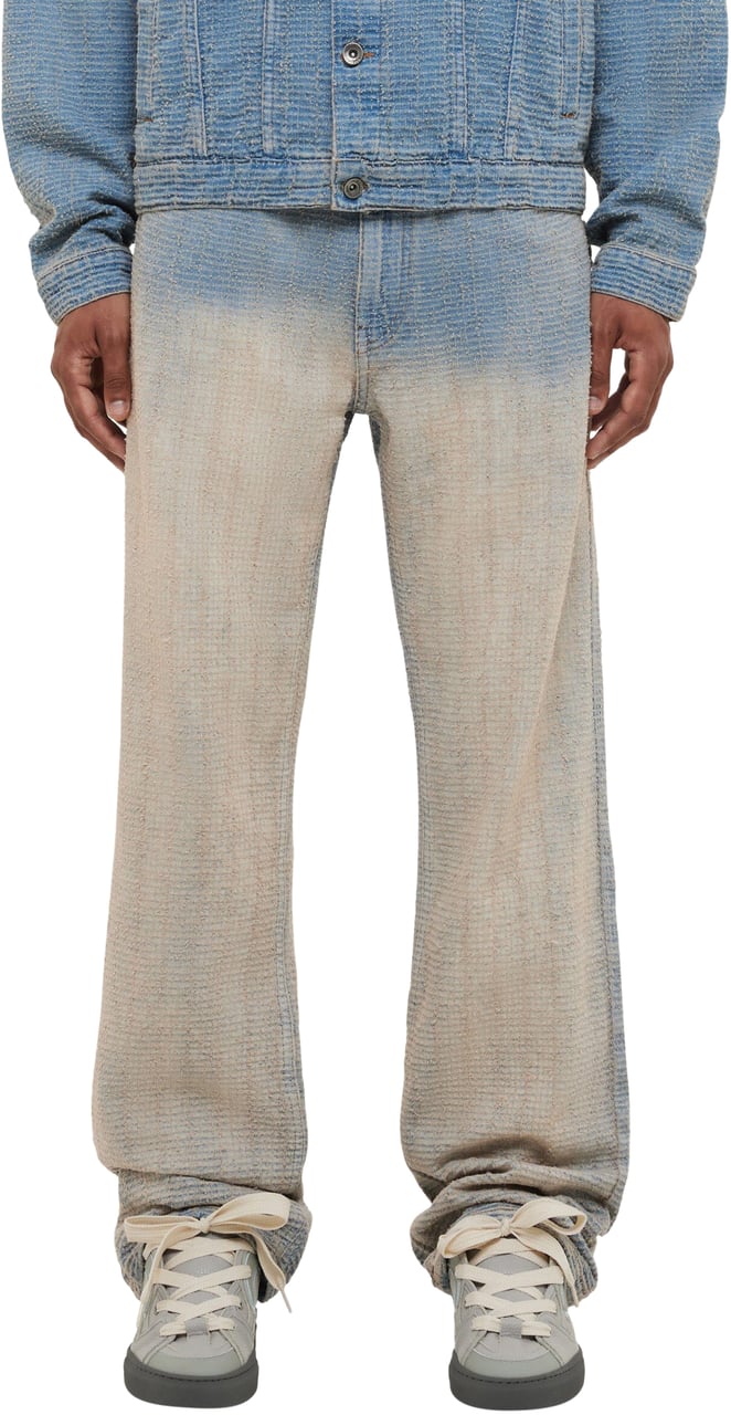 FLÂNEUR Faded Tweed Denim Jeans | Light Blue Blauw