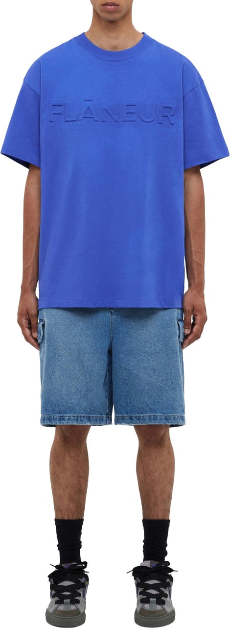 FLÂNEUR Embossed Logo T-Shirt | Purple Paars