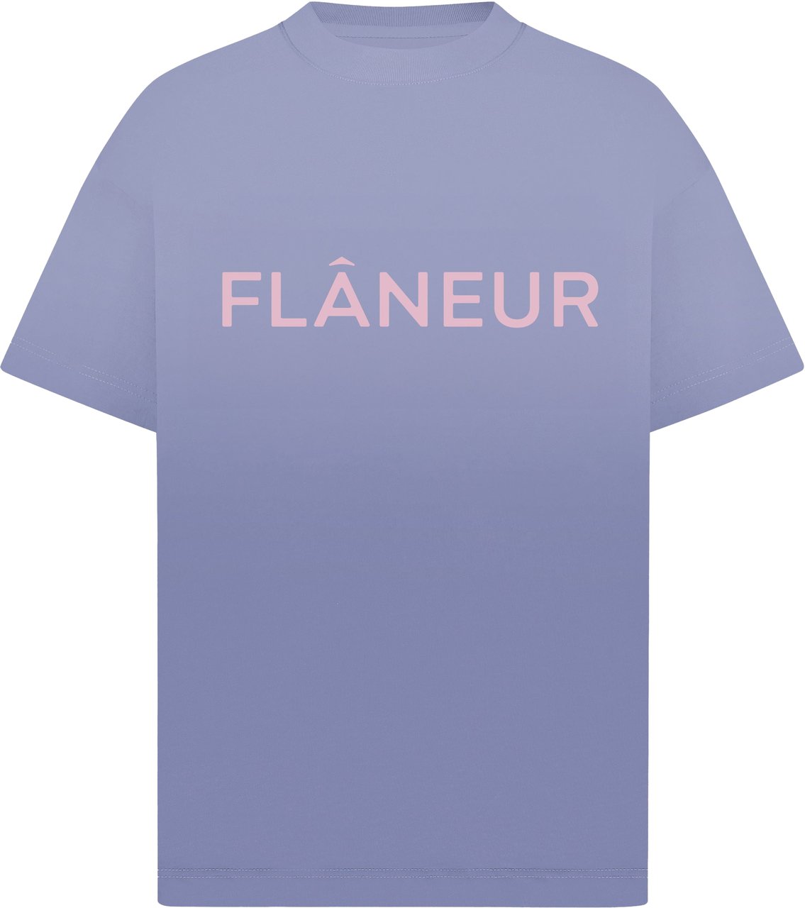 FLÂNEUR Washed Puffed Logo T-Shirt | Purple Paars