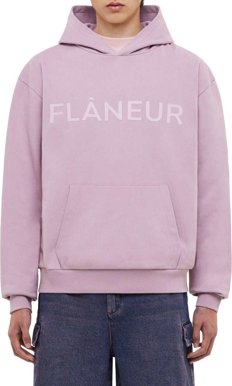 FLÂNEUR Tonal Logo Hoodie | Mauve Roze