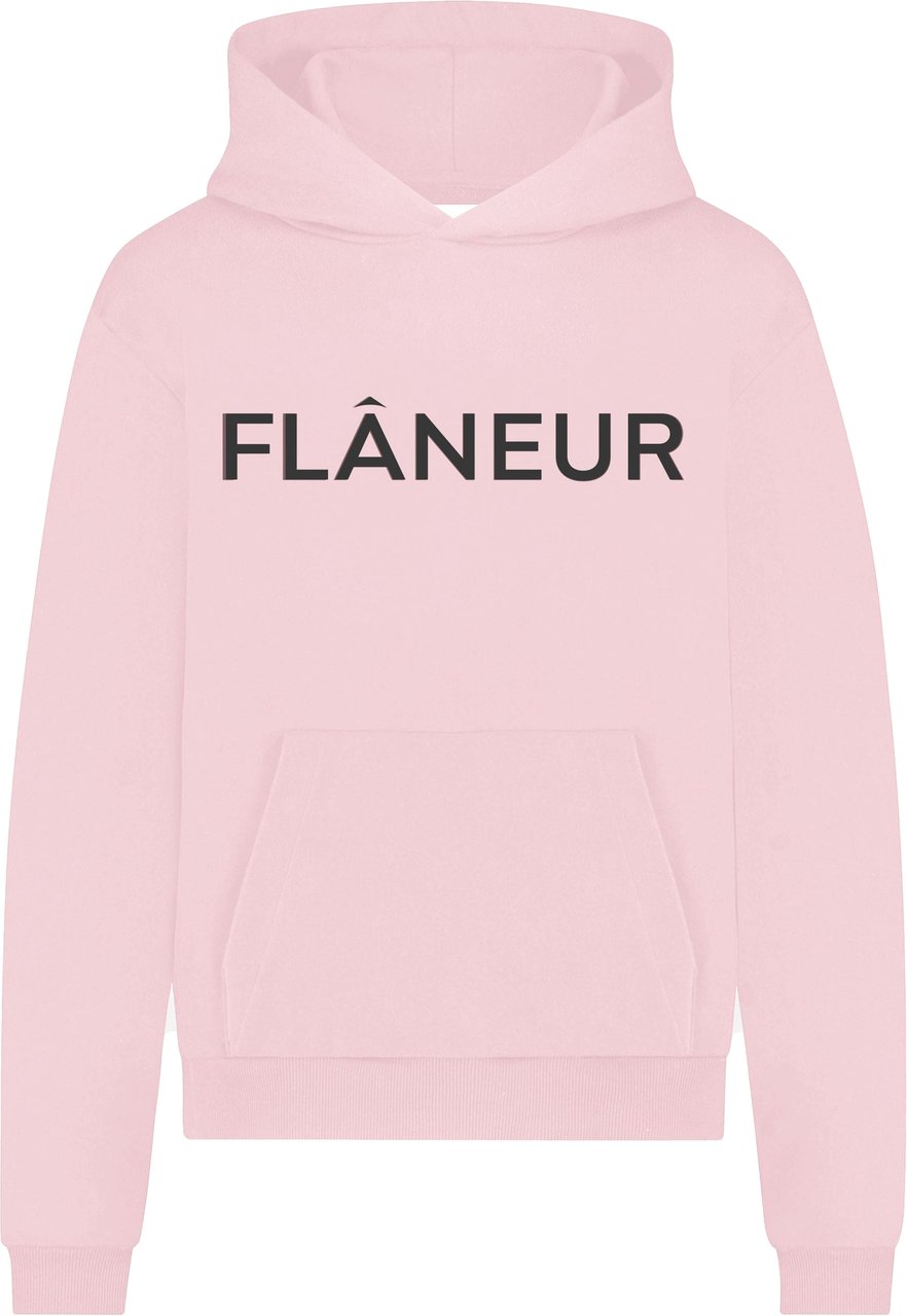 FLÂNEUR Printed Logo Hoodie | Candy Pink Roze