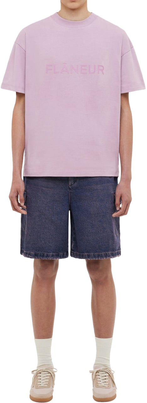 FLÂNEUR Tonal Logo T-Shirt | Mauve Roze