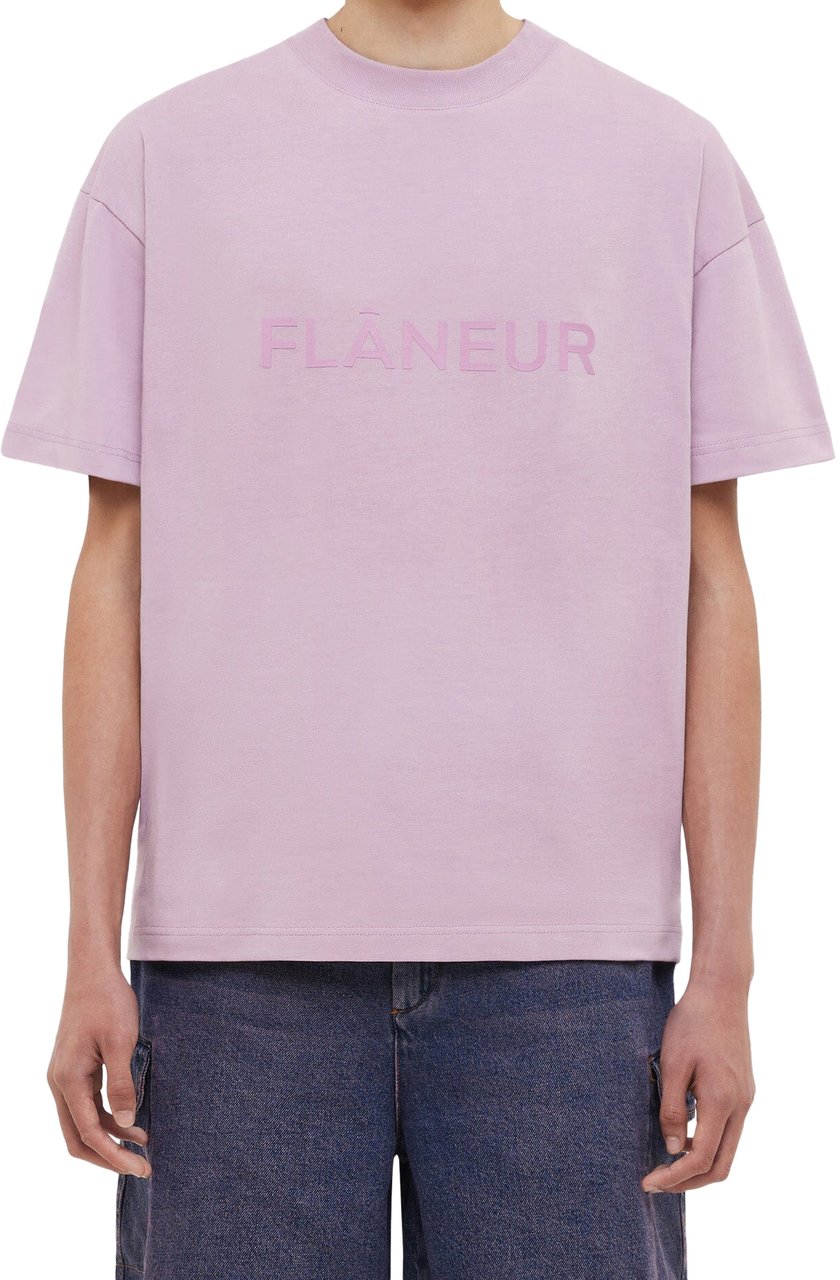 FLÂNEUR Tonal Logo T-Shirt | Mauve Roze