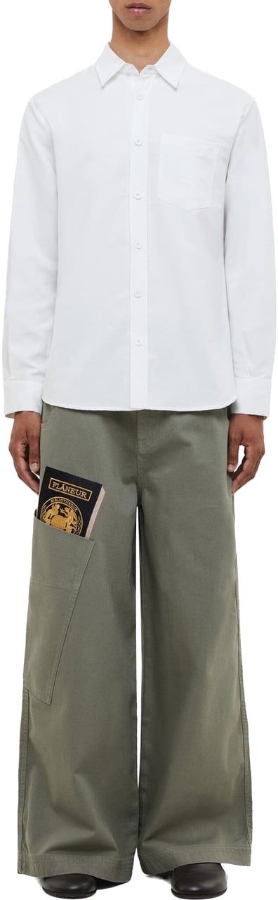 FLÂNEUR Cotton Poplin Shirt | White Wit