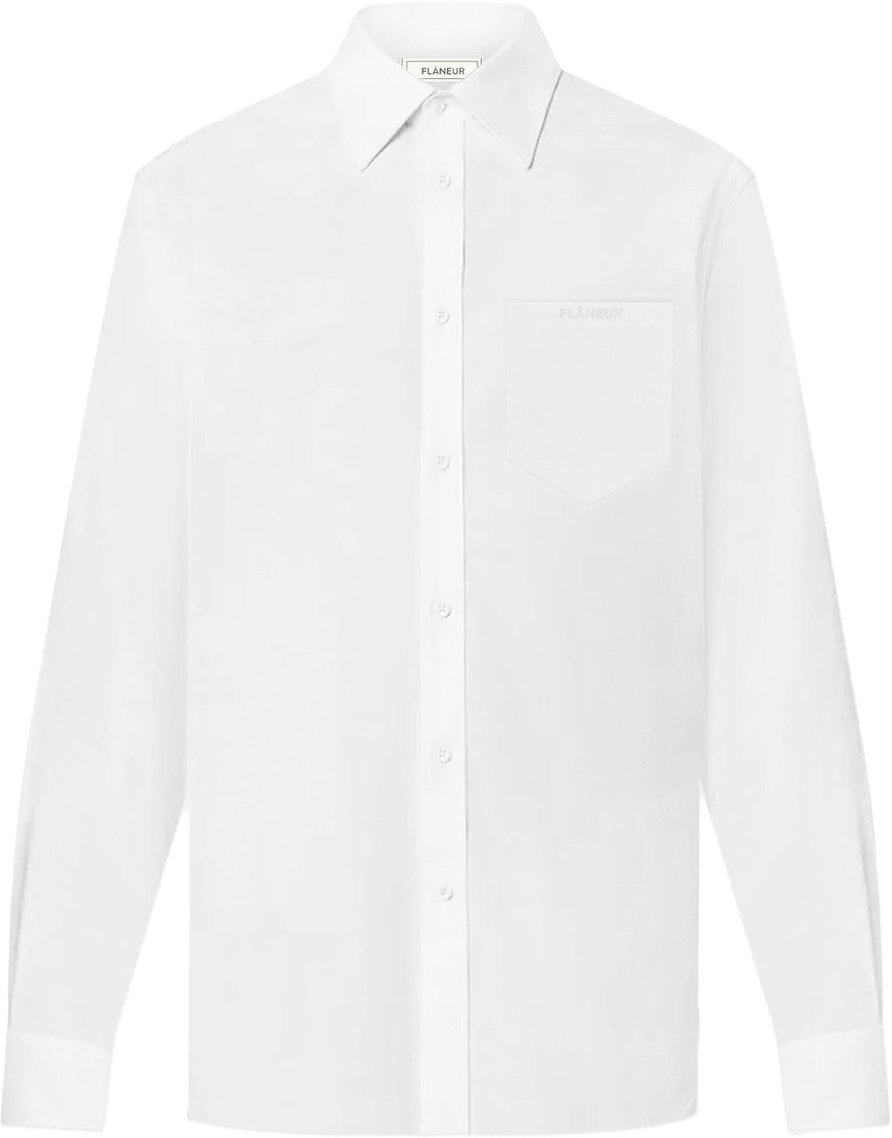 FLÂNEUR Cotton Poplin Shirt | White Wit