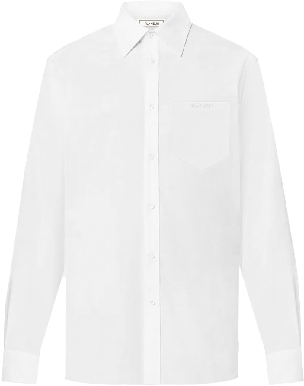 FLÂNEUR Cotton Poplin Shirt | White Wit