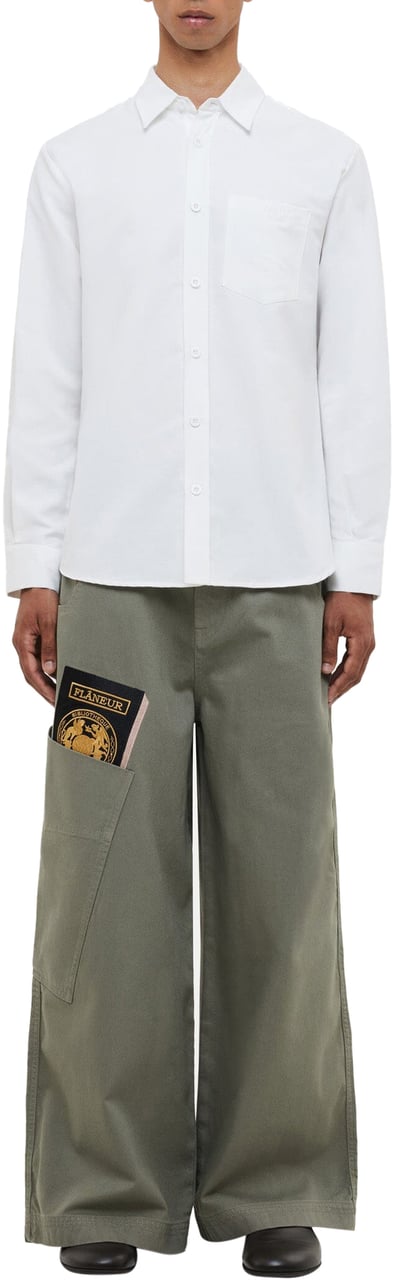 FLÂNEUR Cotton Poplin Shirt | White Wit