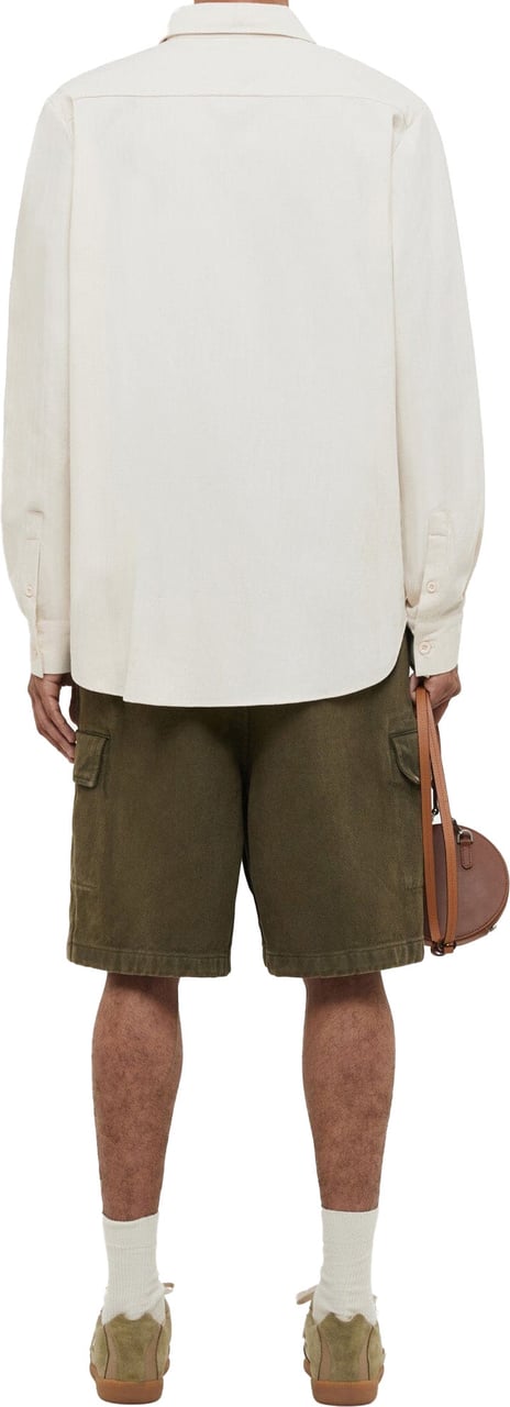 FLÂNEUR Embroidered Turtle Shirt | Ecru Beige