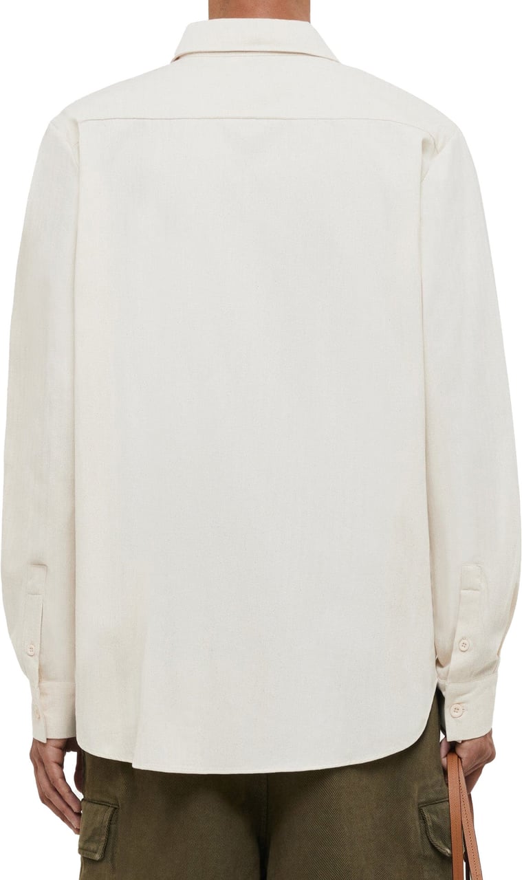 FLÂNEUR Embroidered Turtle Shirt | Ecru Beige