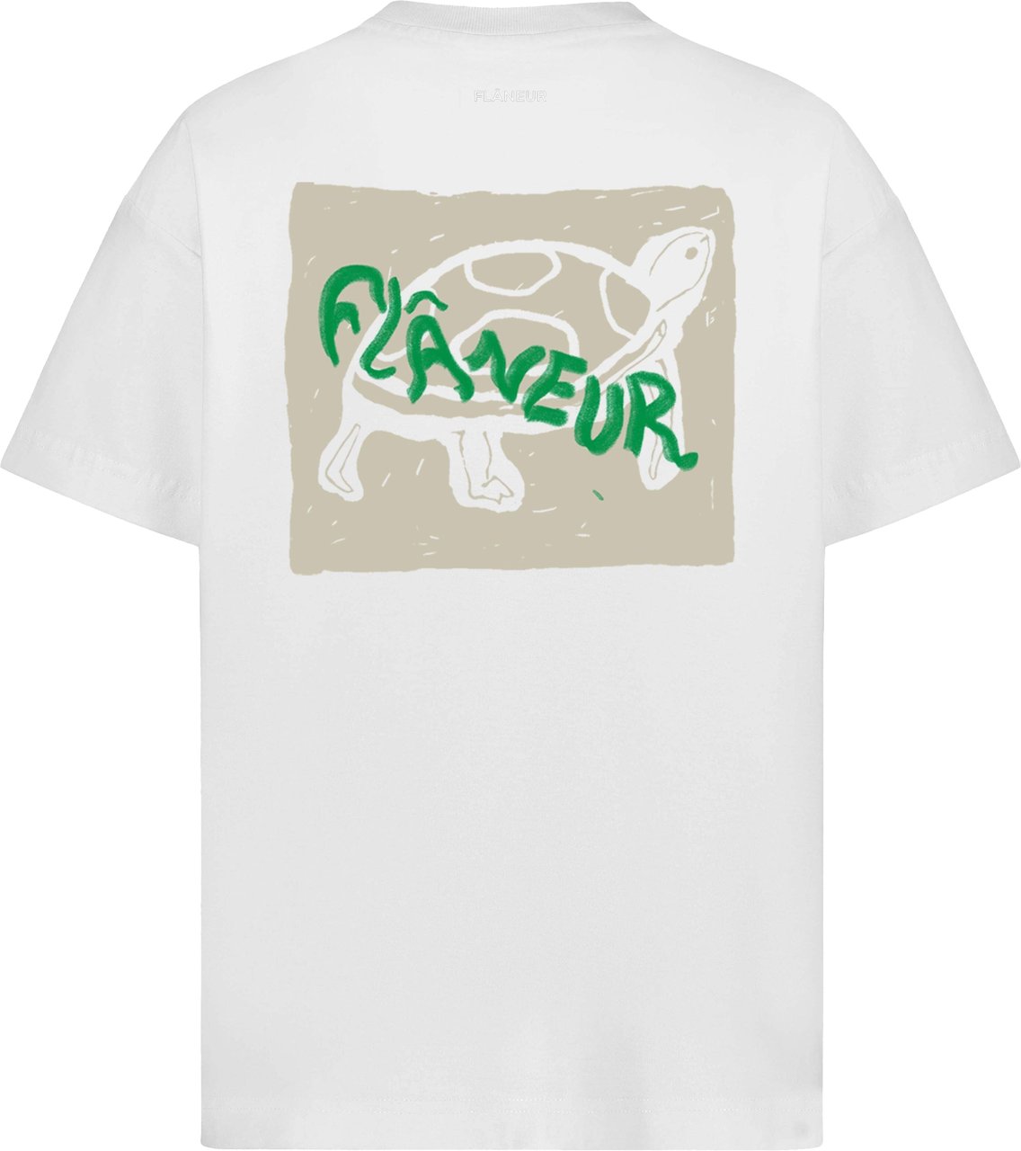 FLÂNEUR Chalk Turtle T-Shirt | White Wit