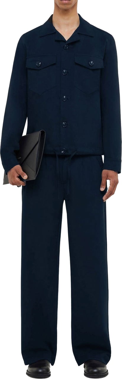FLÂNEUR Atelier Pantalon with Rubber Patch | Navy Blauw