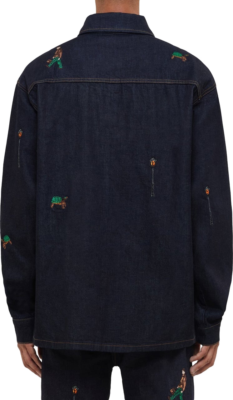 FLÂNEUR Relics Shirt | Raw Denim Blauw
