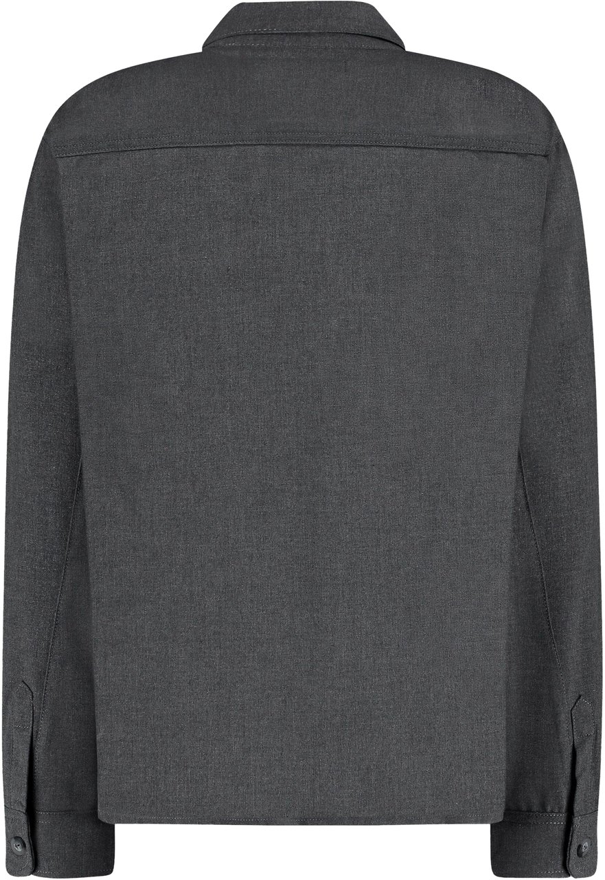 FLÂNEUR Atelier Shirt with Rubber Patch | Grey Grijs