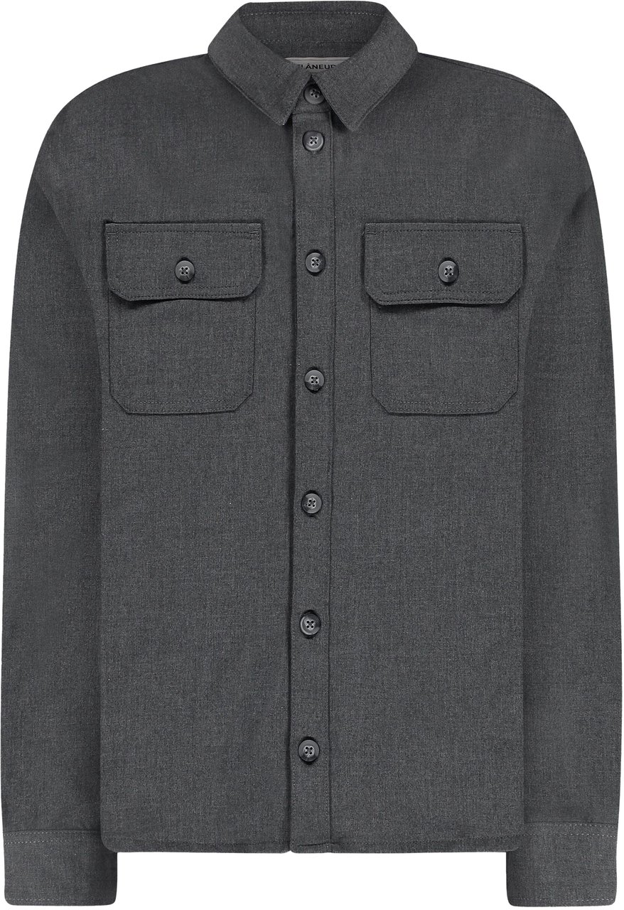FLÂNEUR Atelier Shirt with Rubber Patch | Grey Grijs