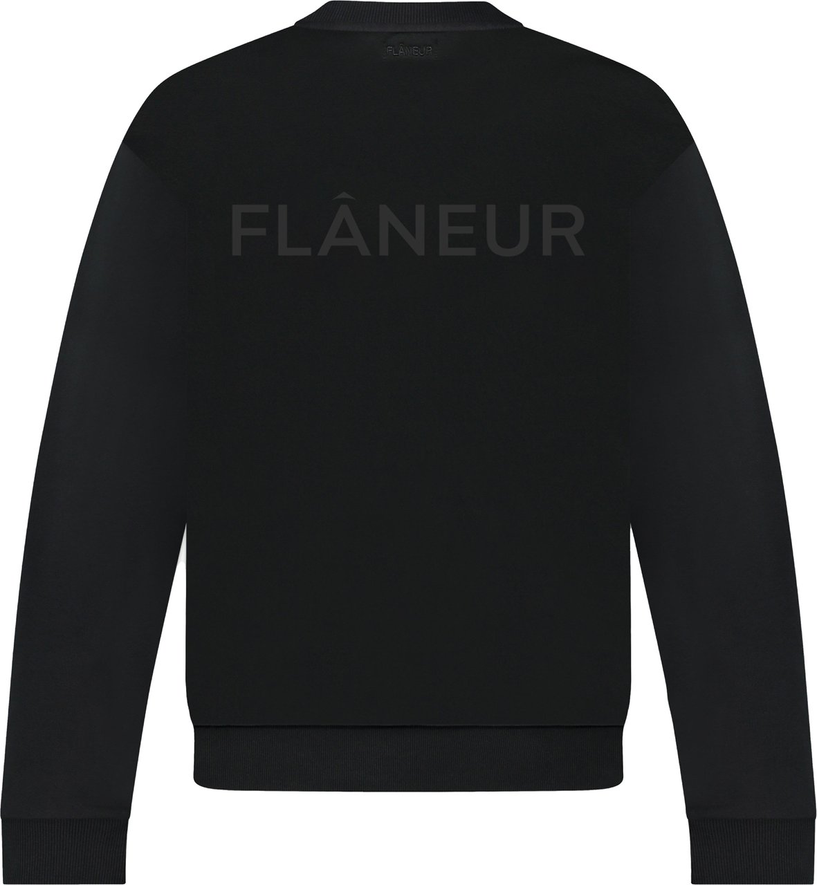 FLÂNEUR Tonal Logo Sweater | Black Zwart