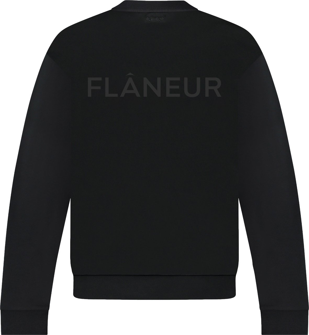 FLÂNEUR Tonal Logo Sweater | Black Zwart