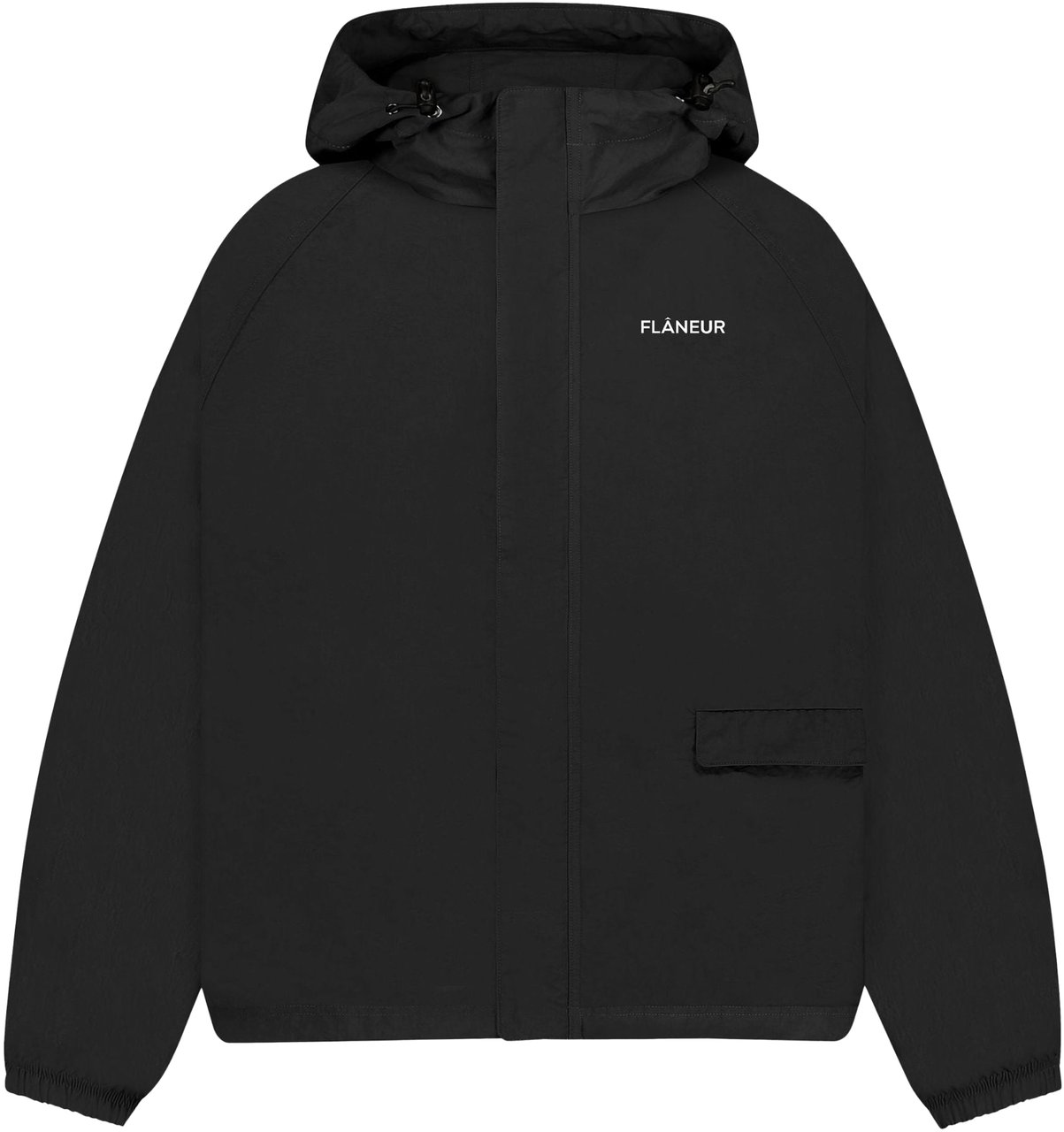 FLÂNEUR Turtle Nylon Jacket | Black Zwart