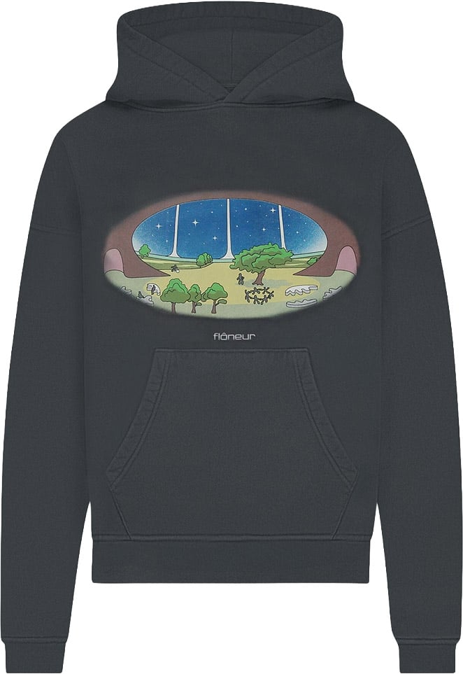 FLÂNEUR Stardome Hoodie (500GSM) | Black Zwart