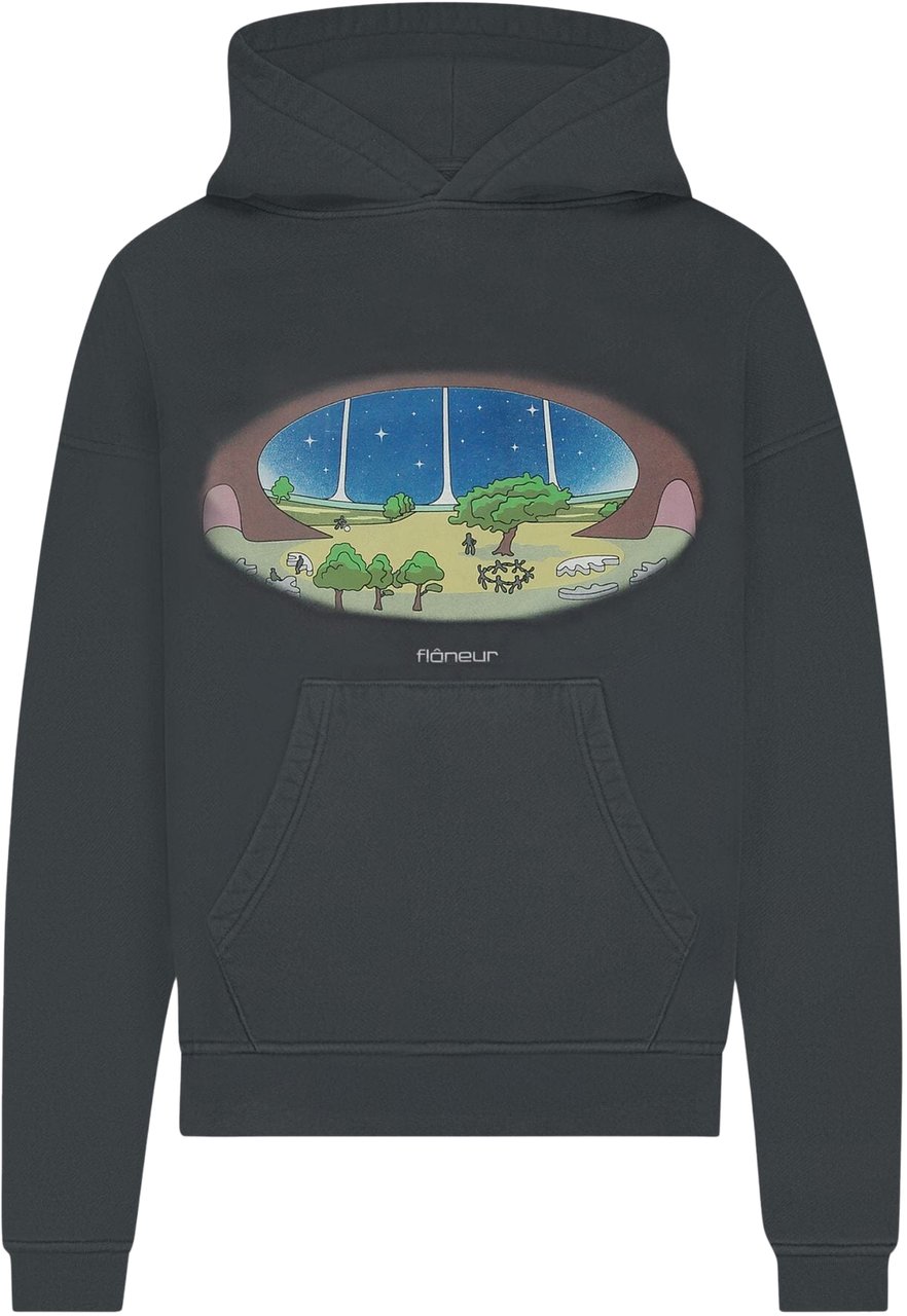 FLÂNEUR Stardome Hoodie (500GSM) | Black Zwart