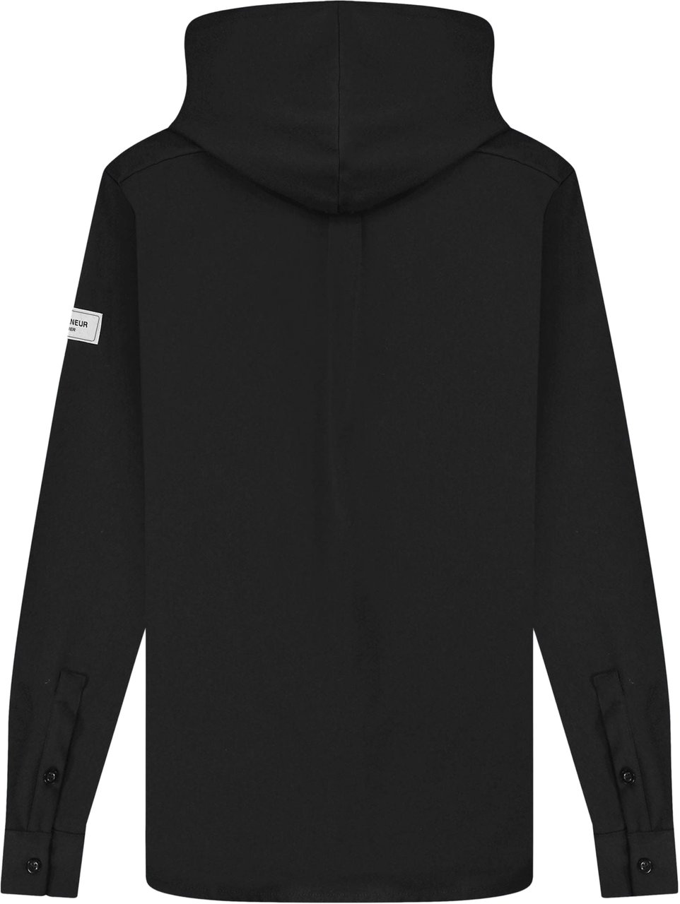 FLÂNEUR Atelier Hooded Shirt | Black Zwart