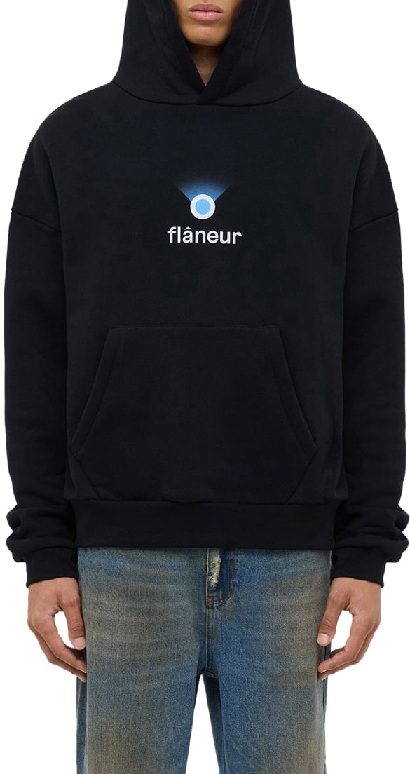 FLÂNEUR Locator Hoodie (500GSM) | Black Zwart