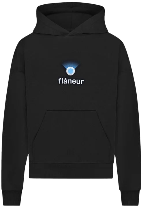 FLÂNEUR Locator Hoodie (500GSM) | Black Zwart