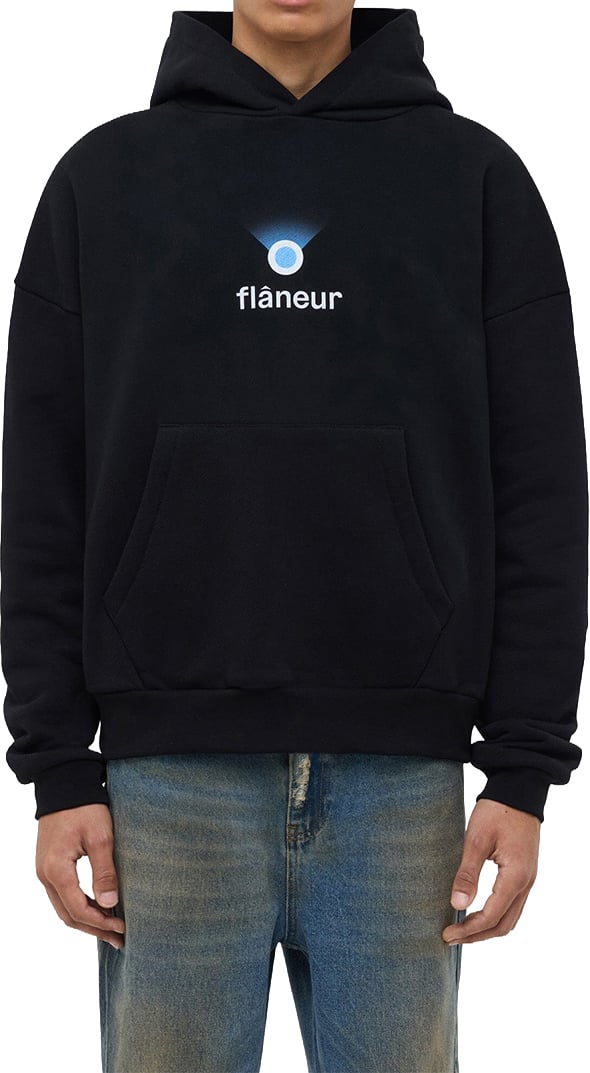 FLÂNEUR Locator Hoodie (500GSM) | Black Zwart